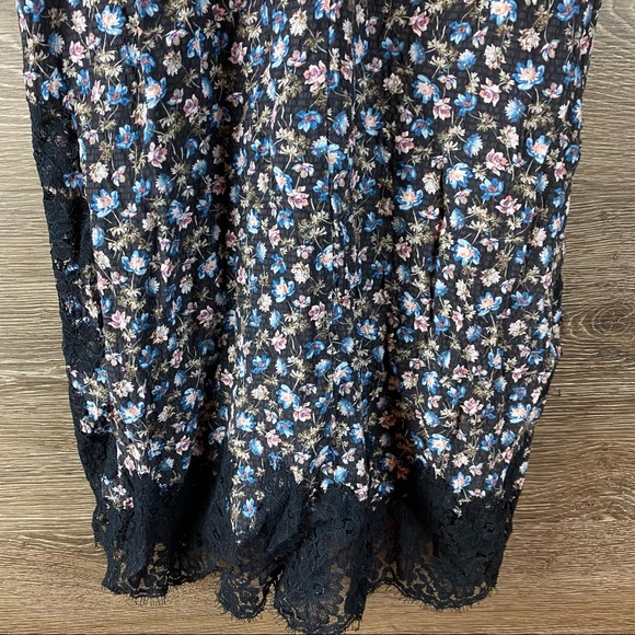 Rebecca Taylor Zelma Floral Silk Slip Dress with lace Size Small - Picture 3 of 12